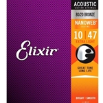 Elixir Nanoweb 80/20 Extra Light Acoustic Guitar Strings