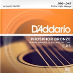 D'addario Acoustic Phosphor Bronze Ex Light Guitar Strings