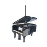 Black Grand Piano Ornament 3"