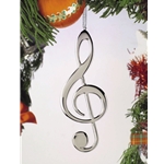 Treble Clef Ornament - Silver