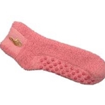 Treble Clef Fuzzy Socks - Pink