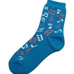 Music Note Socks - Blue
