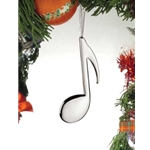 Eighth Note Ornament - Silver