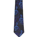 Blue Treble Clef Tie