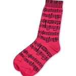 Music Score Socks - Hot Pink