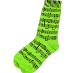 Sheet Music Socks - Neon Green