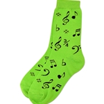 Music Note Socks - Green