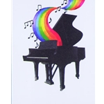 Piano with Rainbow Note Cards