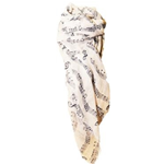 Music Notes Fashion Scarf - White and Blue