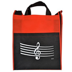 Red Treble Clef Tote Bag