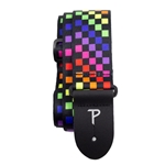 Checker Rainbow Poly Guitar Strap