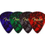 Fender Pick Shaped Logo Leather Coasters Set of 4 - Multicolor