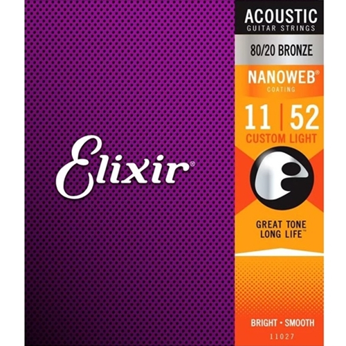 Elixir Nanoweb 80/20 Custom Light Acoustic Guitar Strings