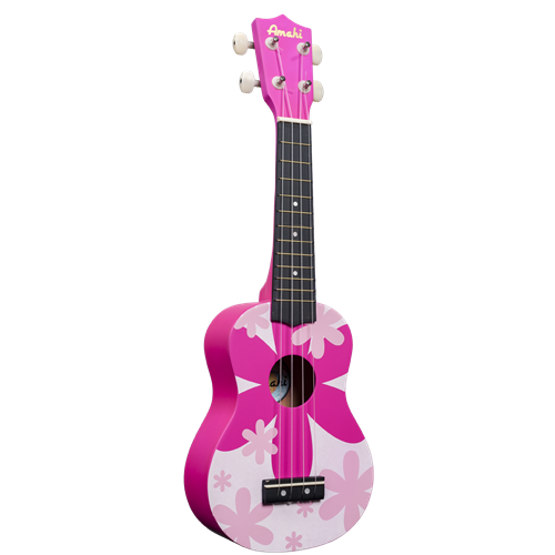 Amahi DDUK4 Pink Flower Ukulele