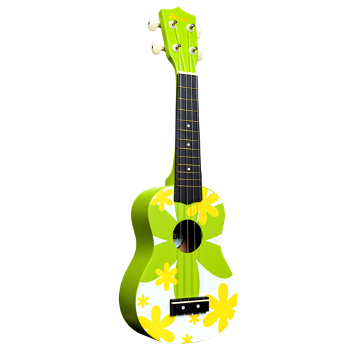 Amahi DDUK6 Green Flower Ukulele