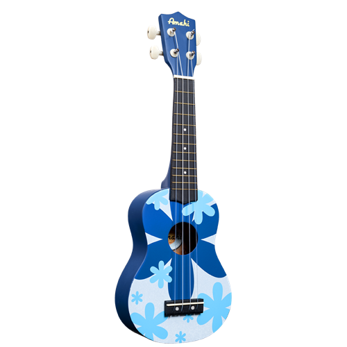 Amahi DDUK8 Blue Flower Ukulele