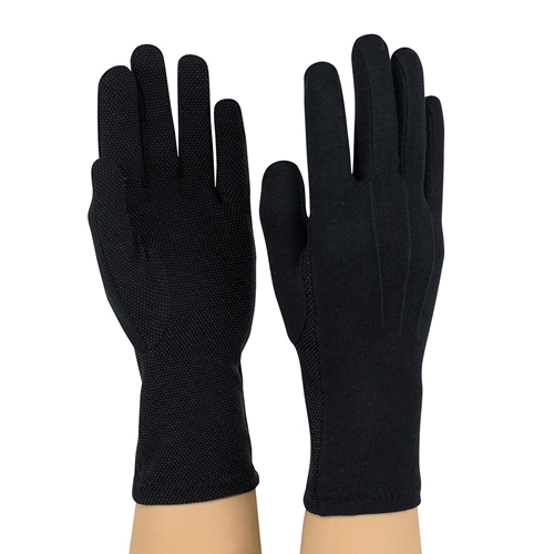 Long Wristed Black Marching Gloves with Grips