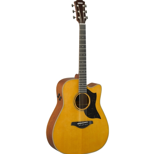 Yamaha A5M Folk Size Cutaway Acoustic Electric Guitar w/ Hard Case - Vintage Natural
