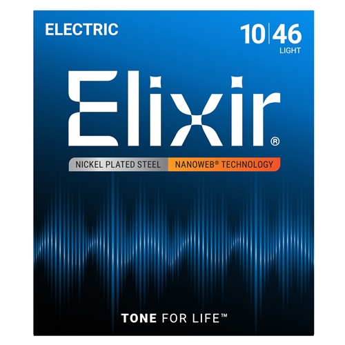 Elixir Nanoweb Plain-Steel Light Electric Guitar Strings