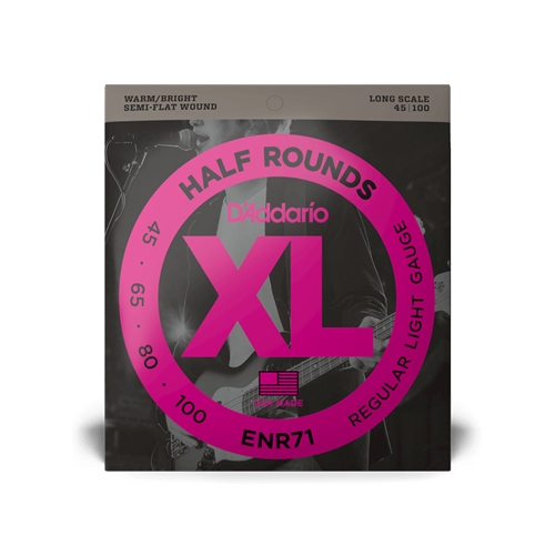 D'Addario XL Electric Bass Half Rounds Semi-Flat Nickel Regular Light Strings