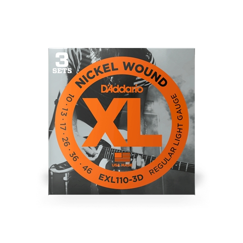 D'Addario 3-Pack Electric XL Regular Light Guitar Strings