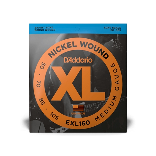 D'Addario XL Electric Bass Long Scale Nickel Wound Medium Guitar Strings