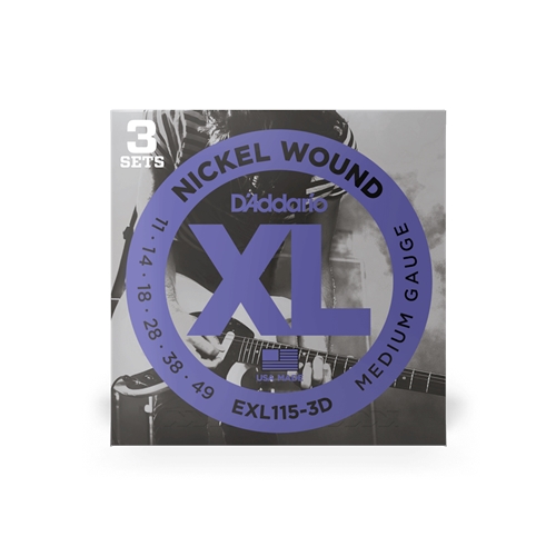 D'Addario 3-Pack Electric XL Blues/Jazz Guitar Strings