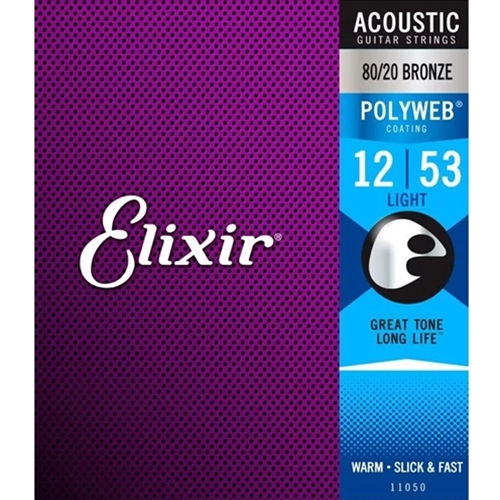 Elixir Polyweb 80/20 Bronze Light Acoustic Guitar Strings