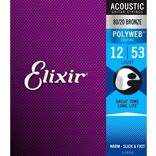 Elixir Polyweb 80/20 Bronze Light Acoustic Guitar Strings