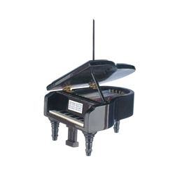 Black Grand Piano Ornament 3"