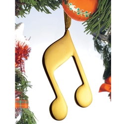 Double Eighth Note Ornament - Gold