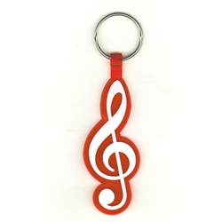 Treble Clef Keychain - Red