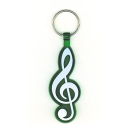 Treble Clef Key Chain - Green