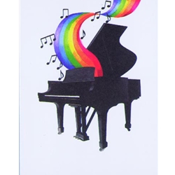 Piano with Rainbow Note Cards