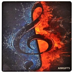 Water and Fire Treble Clef Coaster