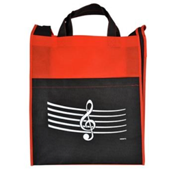 Red Treble Clef Tote Bag