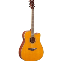 Yamaha FGC-TA TransAcoustic Dreadnought Acoustic-Electric Cutaway Guitar - Vintage Tint