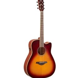 Yamaha FGC-TA TransAcoustic Dreadnought Acoustic-Electric Cutaway Guitar - Brown Sunburst