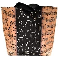 Sheet Music Tote Bag w/ Black