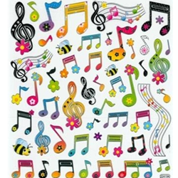 Floral Music Notes Stickers