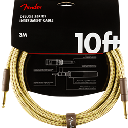 Fender 10ft Deluxe Series Braided Instrument Cable - Tweed