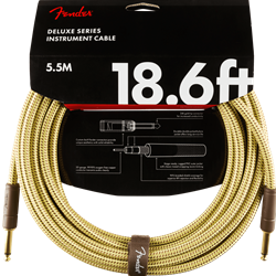 Fender 18.6ft Deluxe Series Braided Instrument Cable - Tweed
