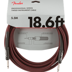 Fender 18.6ft Professional Series Braided Instrument Cable - Red Tweed