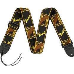 Fender 2" Monogrammed Guitar Strap - Black/Yellow/Brown
