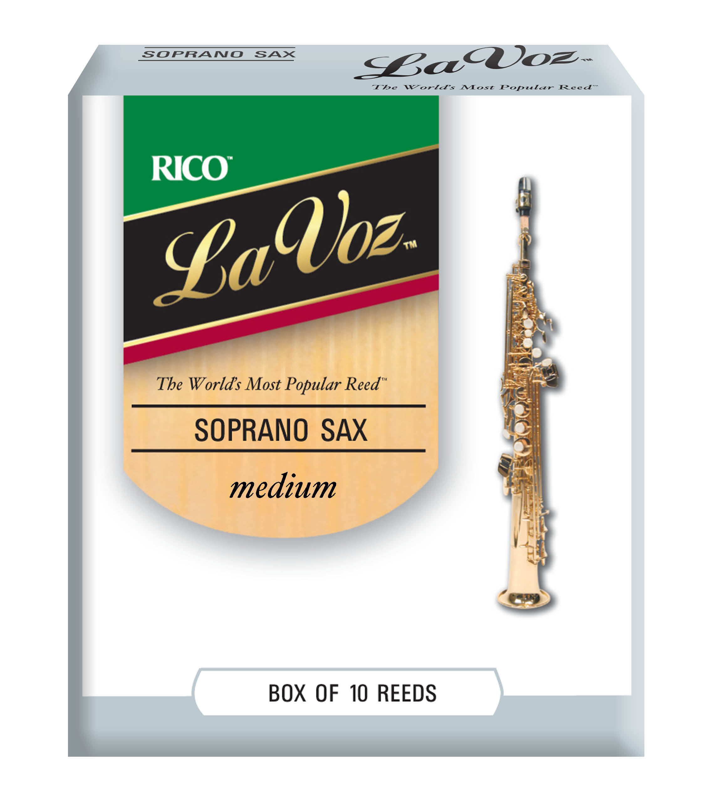 The Music Mart Lavoz Soprano Sax Reeds Medium Box of 10